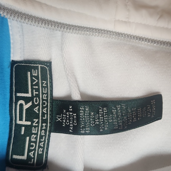 Ralph Lauren Lightweight Full Zip  Jacket Sz XL White/Blue Colar - Picture 5 of 11